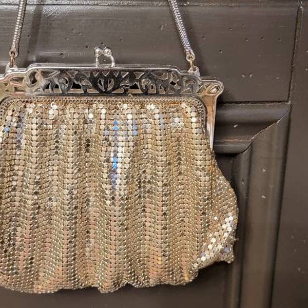 Vintage silver mesh bag whiting and davis