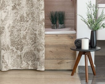 Damask Shower Curtain Etsy