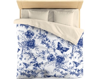 Twin Cadet Blue Zhiyuan Brushed Microfiber Floral Duvet Cover Comforter Case Only