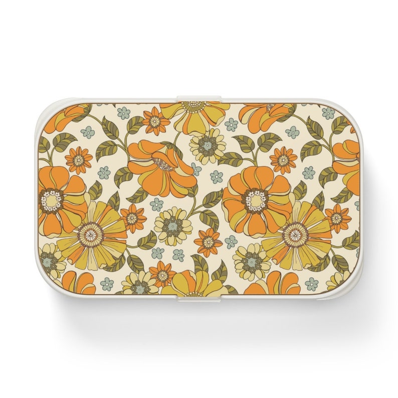 Cottagecore Bento Lunch Box Floral Lunch Box Muted Tones Etsy