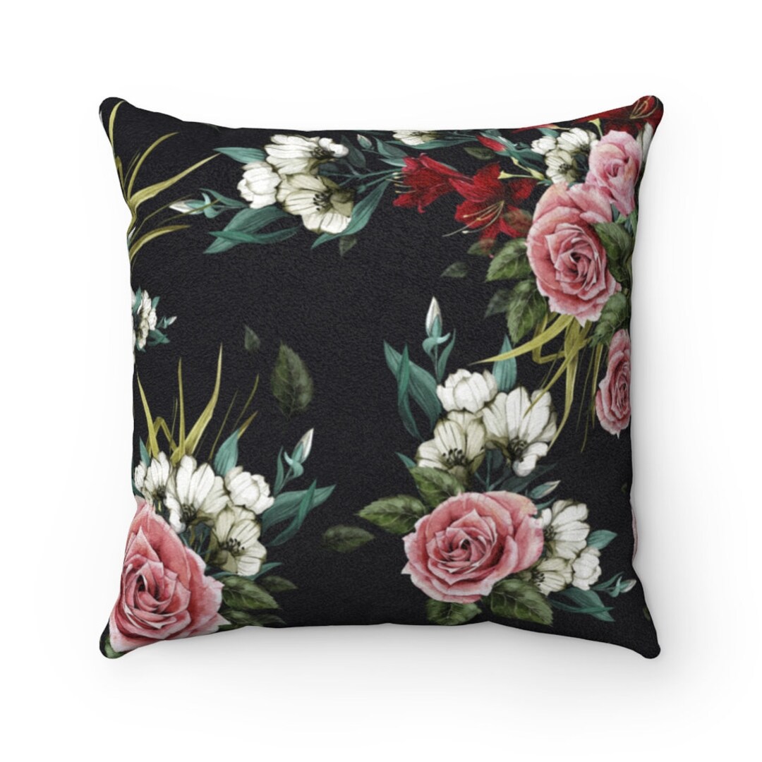 Modern Romance Pillows Faux Suede English Country Black Etsy