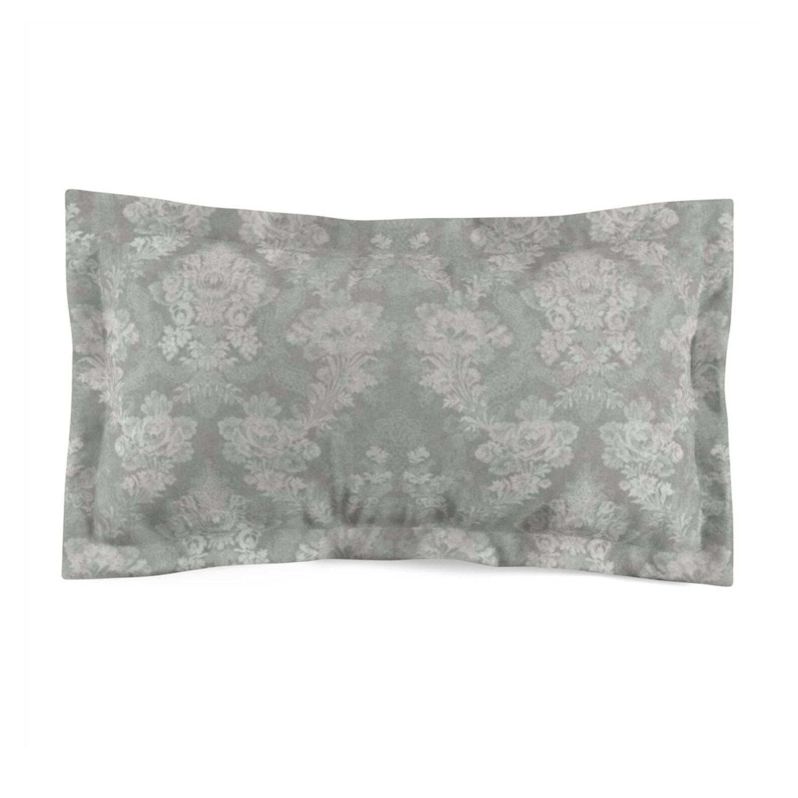 Gray Floral Cottage Pillow Sham Grey Bedding Bedroom Style Etsy