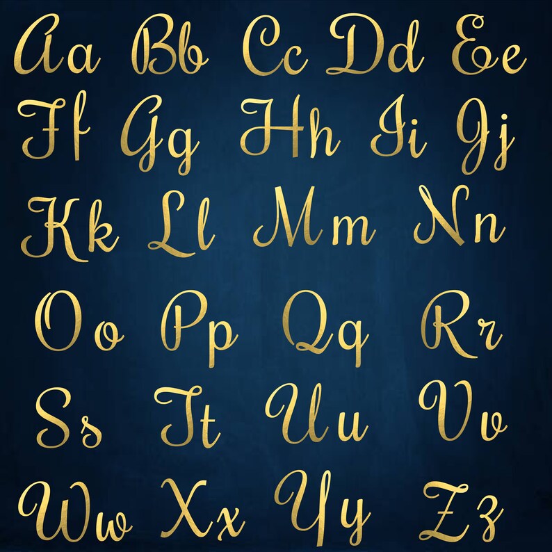 Gold Foil Alphabet Clipart Gold Letters Numbers Gold Alphabet Etsy