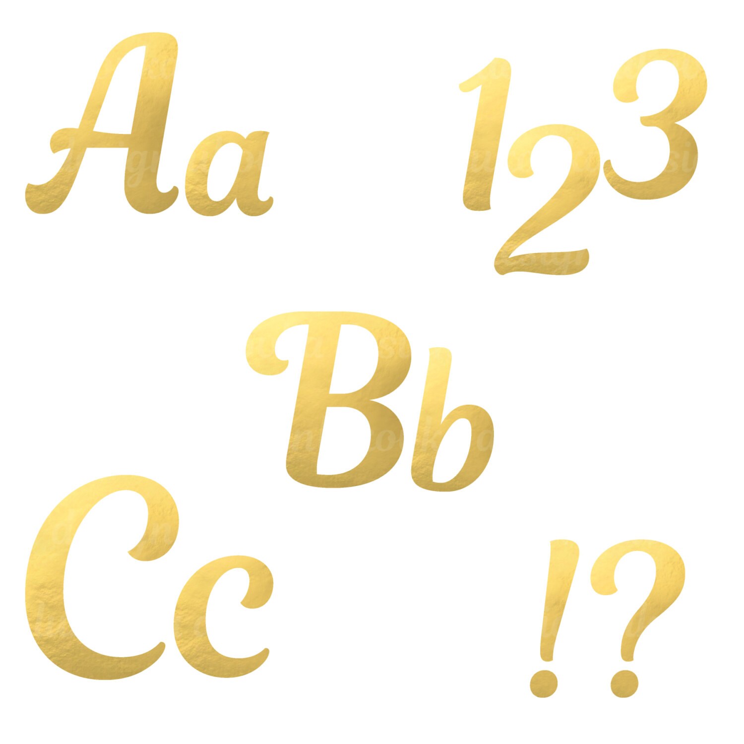 Gold Alphabet Clipart Digital Foil Alphabet Golden Clipart Etsy