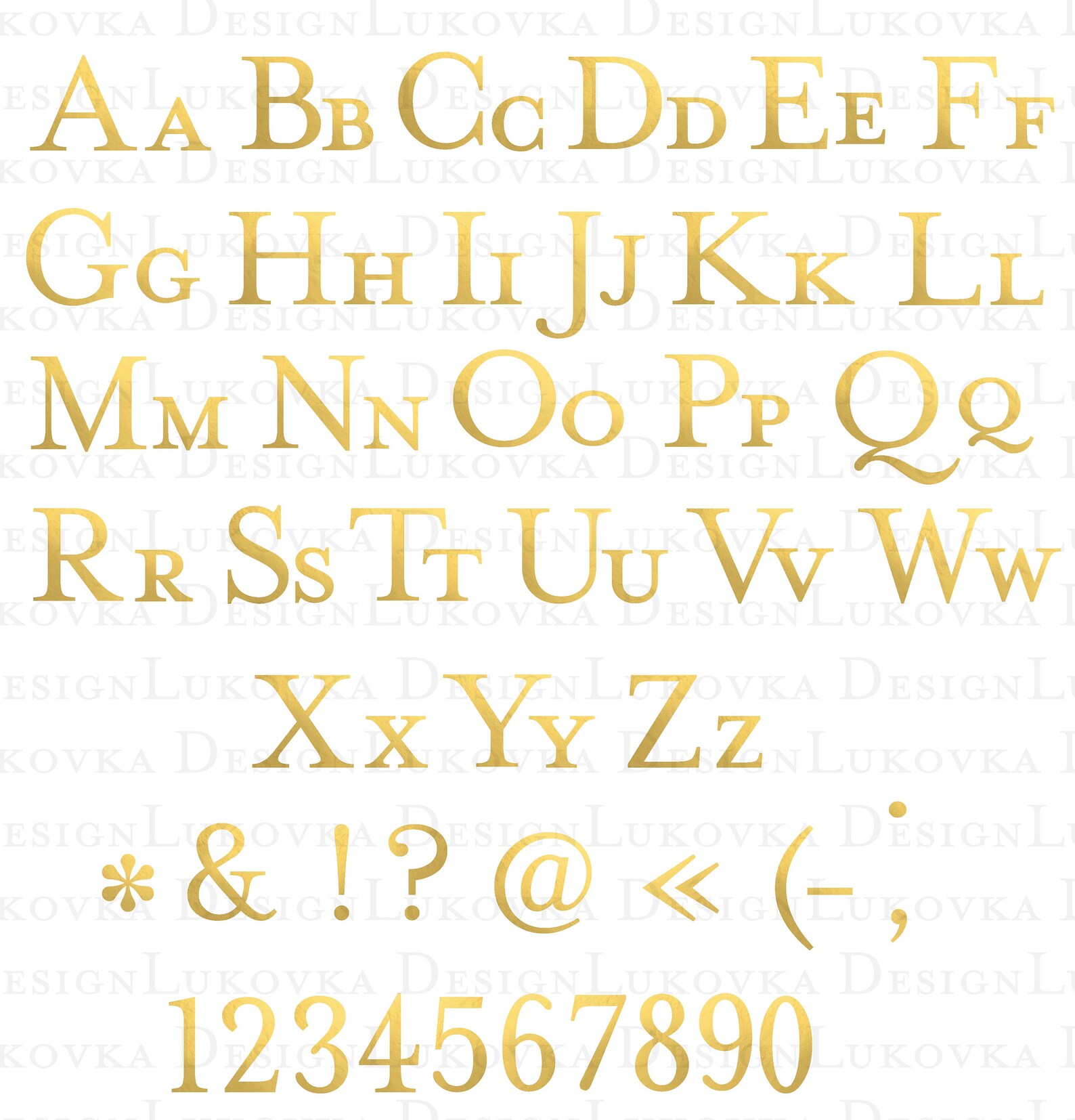 Gold Foil Alphabet Letters Numbers Gold Alphabet Clipart Digital Foil