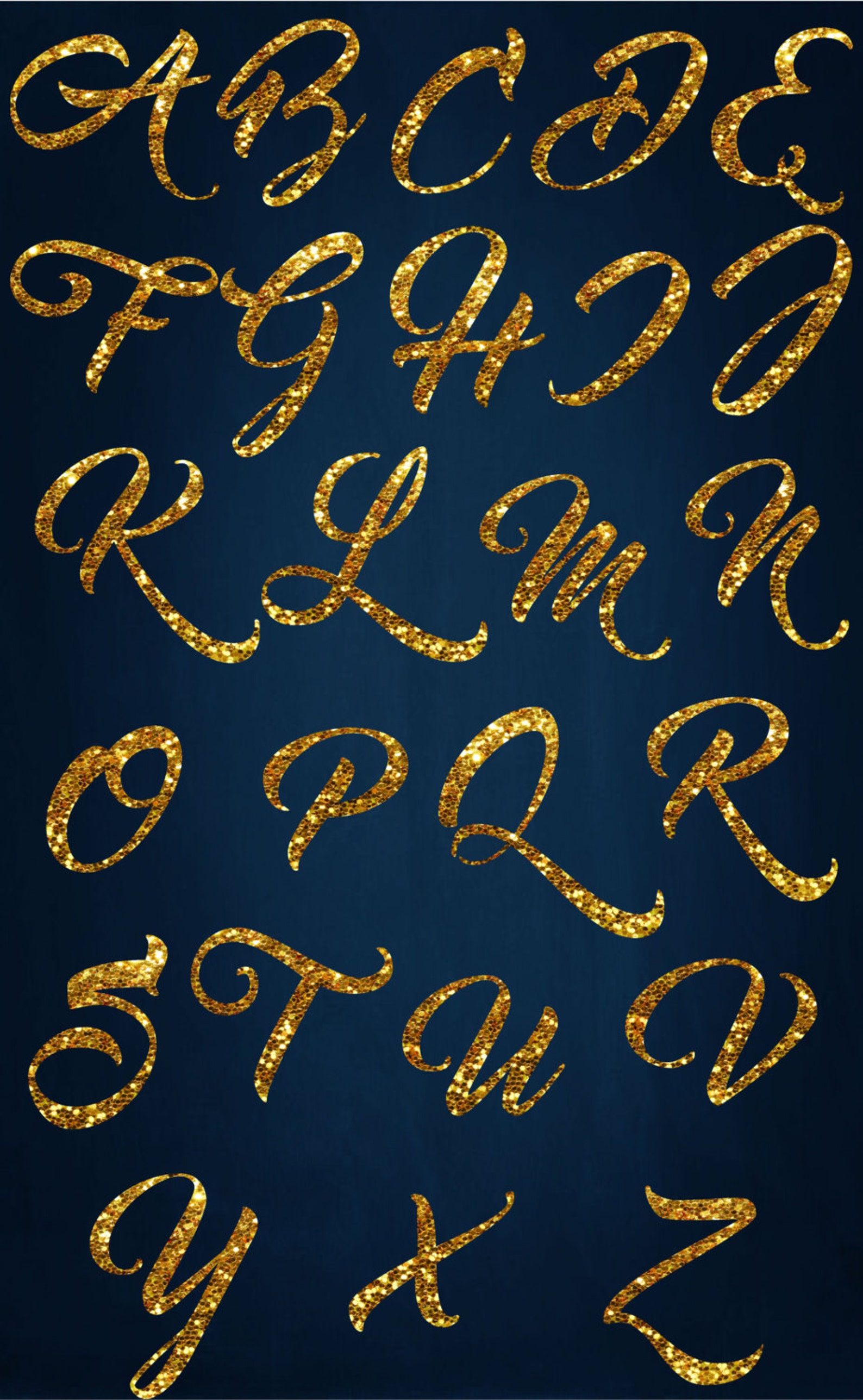 Gold Glitter Alphabet Clipart Digita Glitter Clipart Gold Gliter