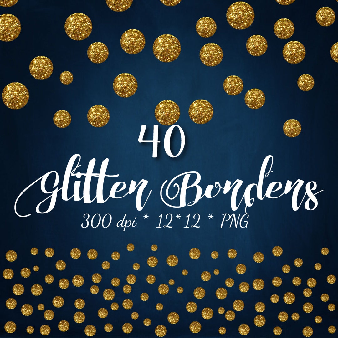 Gold Clipart Glitter Confetti Digital Gold Border Digital Gold - Etsy