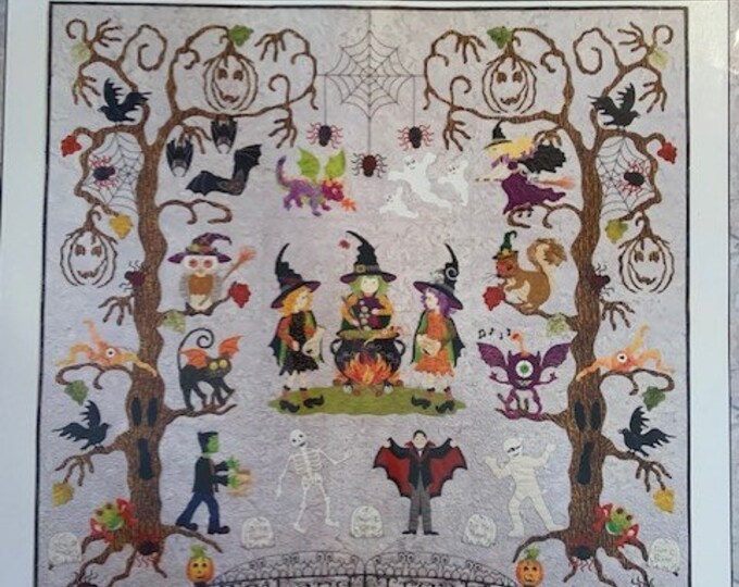 Toil & Trouble Fabric Kit Quilt Pattern and Hand Embellishment Thread ...