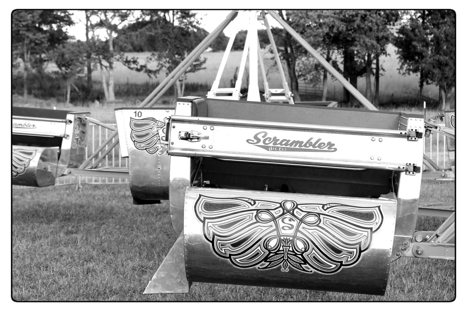 The Scrambler Vintage Carnival Ride Black White Etsy