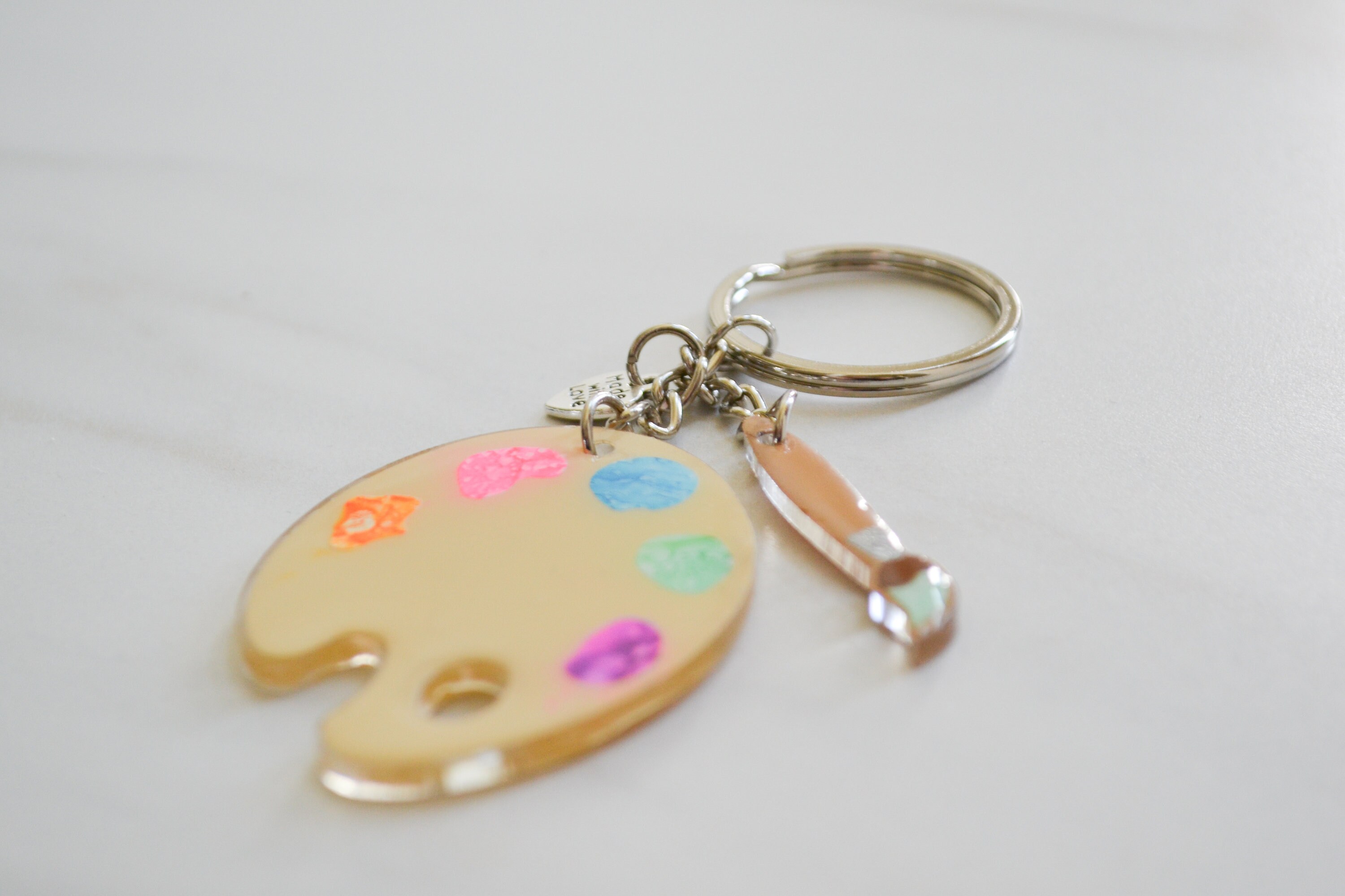 Art Paint Palette Keychain Etsy
