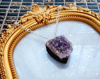 Amethyst Druzy Crystal Necklace
