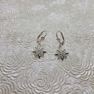Silver Small Dazzling Starburst Art Deco Earrings  / Festival Wear / Boho Bohemian Hippie Chic / Handmade Gifts /