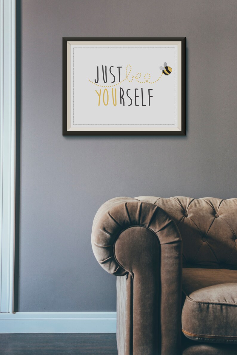 Bumble Bee Wall Art Print Bee Yourself Gift for Him Gift Etsy