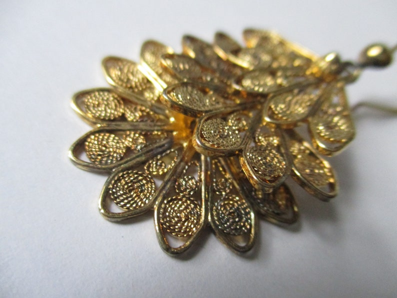Pendant silver earrings in filigree