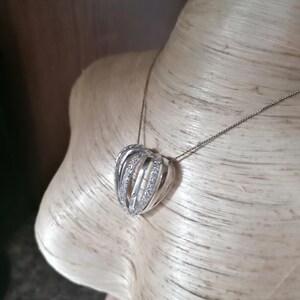 Silver pendant heart with necklace