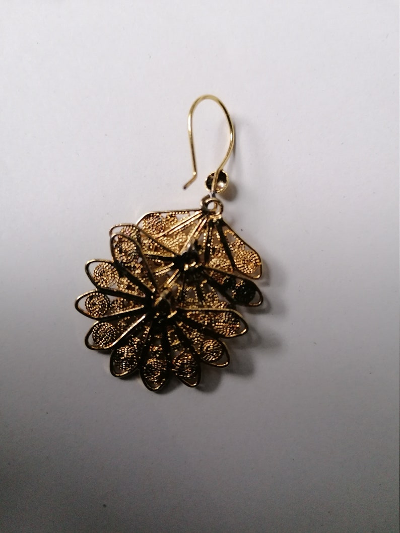 Pendant silver earrings in filigree