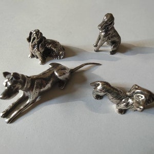 Miniature dogs in silver 800