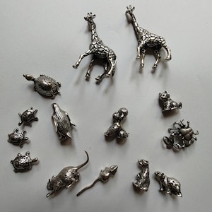 Animals miniatures in silver 800
