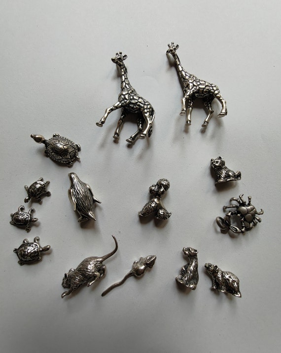 Animals Miniatures in Silver 800 - Etsy