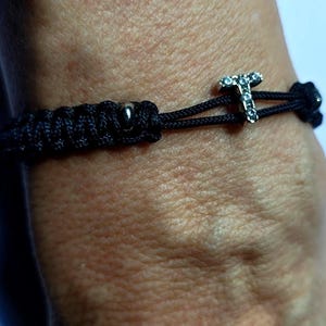 Letters bracelet in silver 925 and zircons