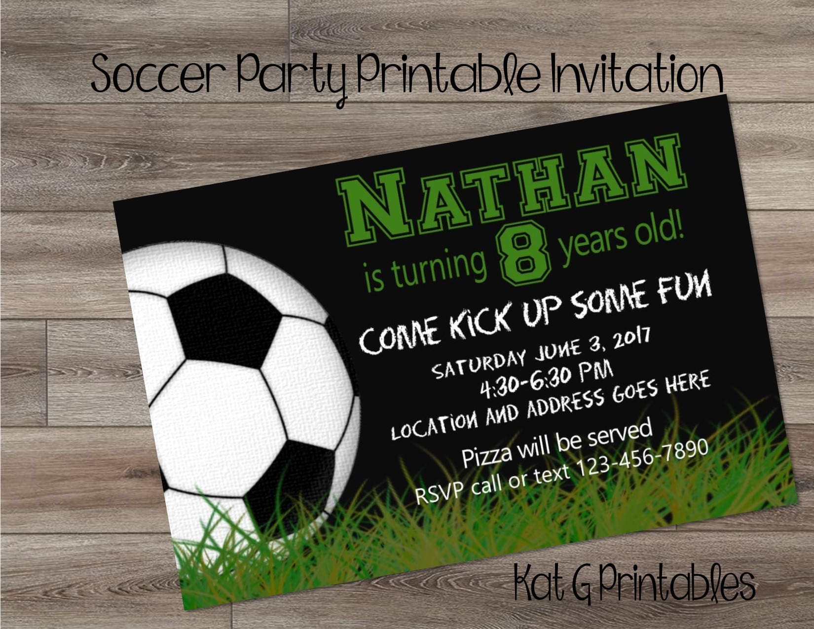 Invitation De Fete Danniversaire De Soccer Garcon Ou Fille Etsy France