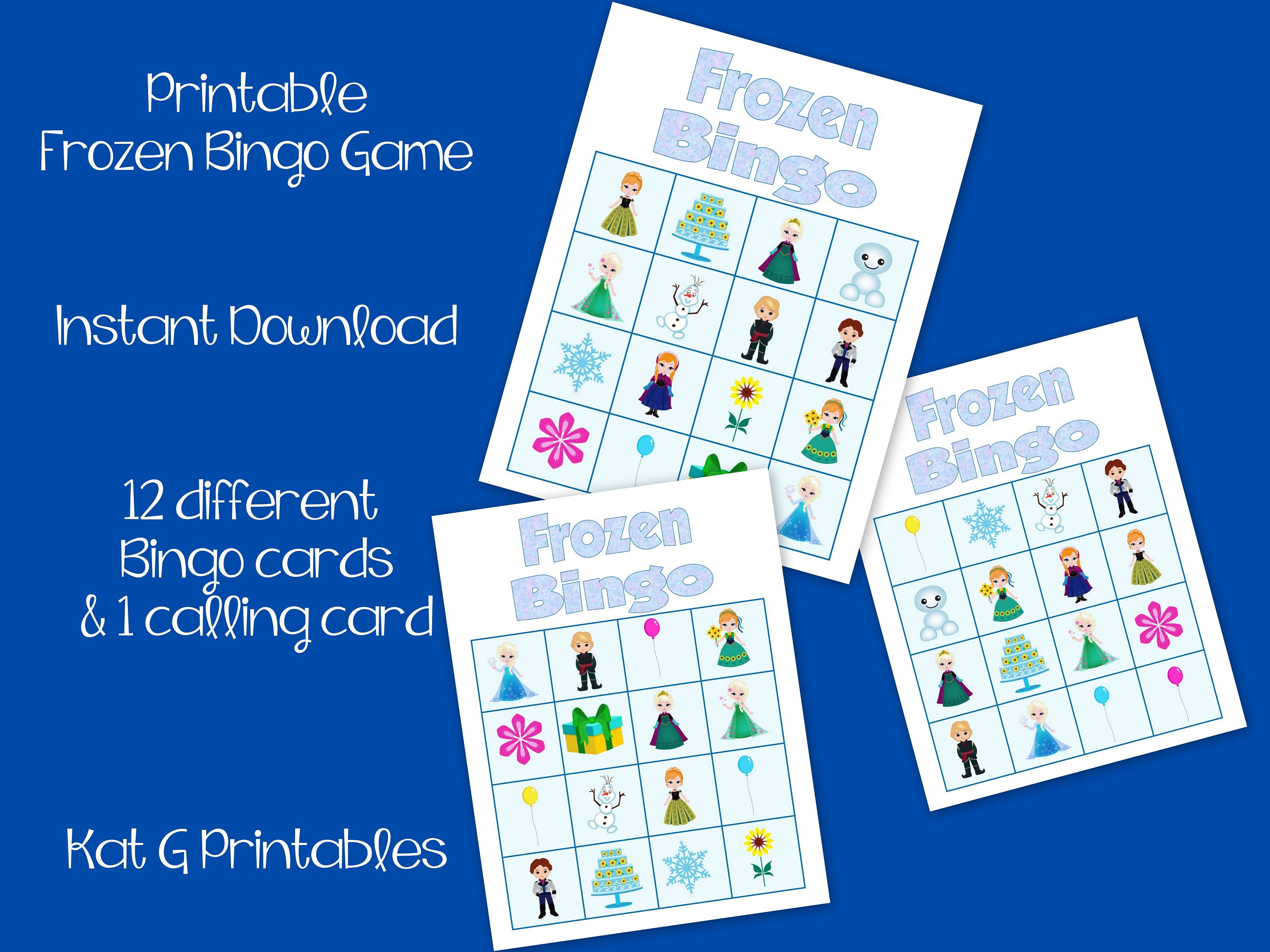 Frozen Bingo Game Instant Download Printable Party Game - Etsy
