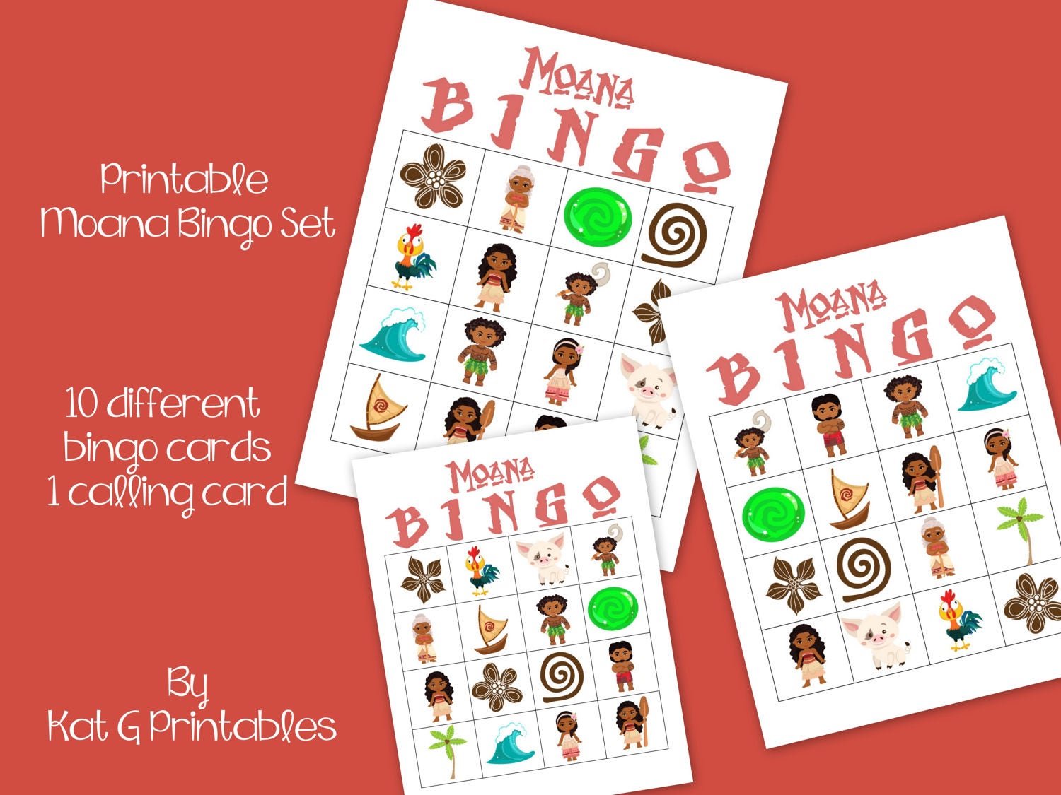 Moana Bingo Game, Printable Instant Download, Moana Birthday Party - Etsy