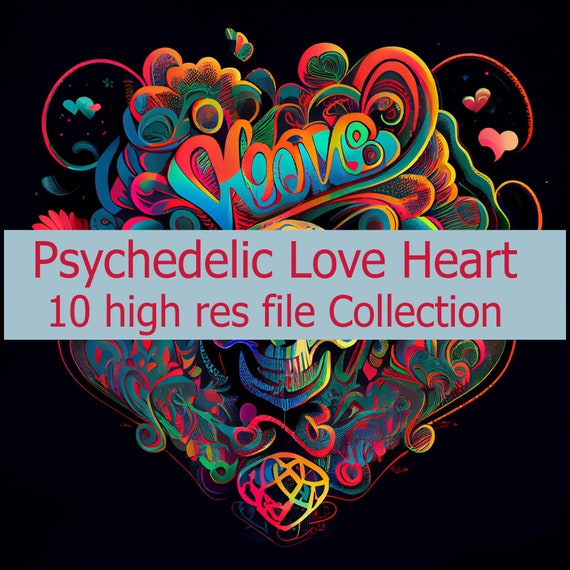 psychedelic art heart