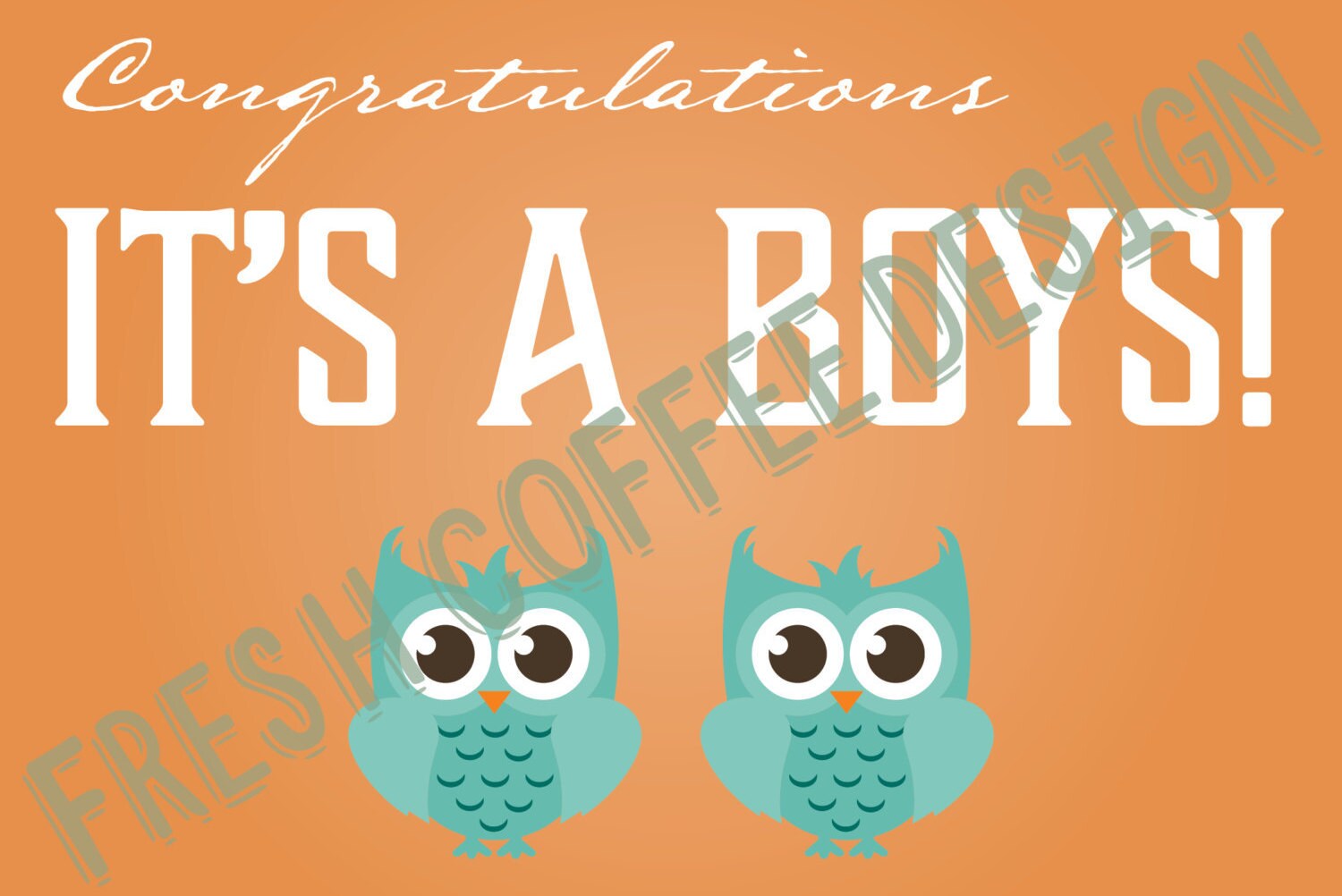 Congratulations Twin Boys Baby Shower Card It's A Boys Etsy Canada