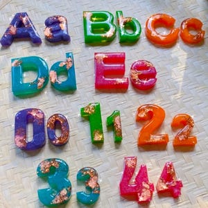 Resin Letters And Numbers Set.Colorful Magnets.Homeschool.Children’s Learning Tool.Summer Activities.Modern Kitchen Decor.Gift Ideas.Office
