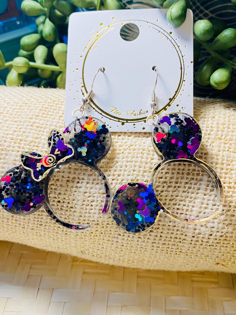 Kolczyki z żywicy Queen Ursula: Kolczyki inspirowane Myszką Miki. Headband Ears