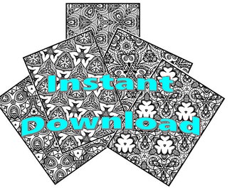 15 coloring pages, Instant download