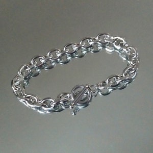 Stainless steel bracelet with toggle clasp, chunky cable chain bracelet, toggle bracelet, unisex stainless steel jewelry