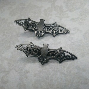 Bat har clip, black, bat hair pin, gothic hair accessories, one pair or single clip, bobby pin