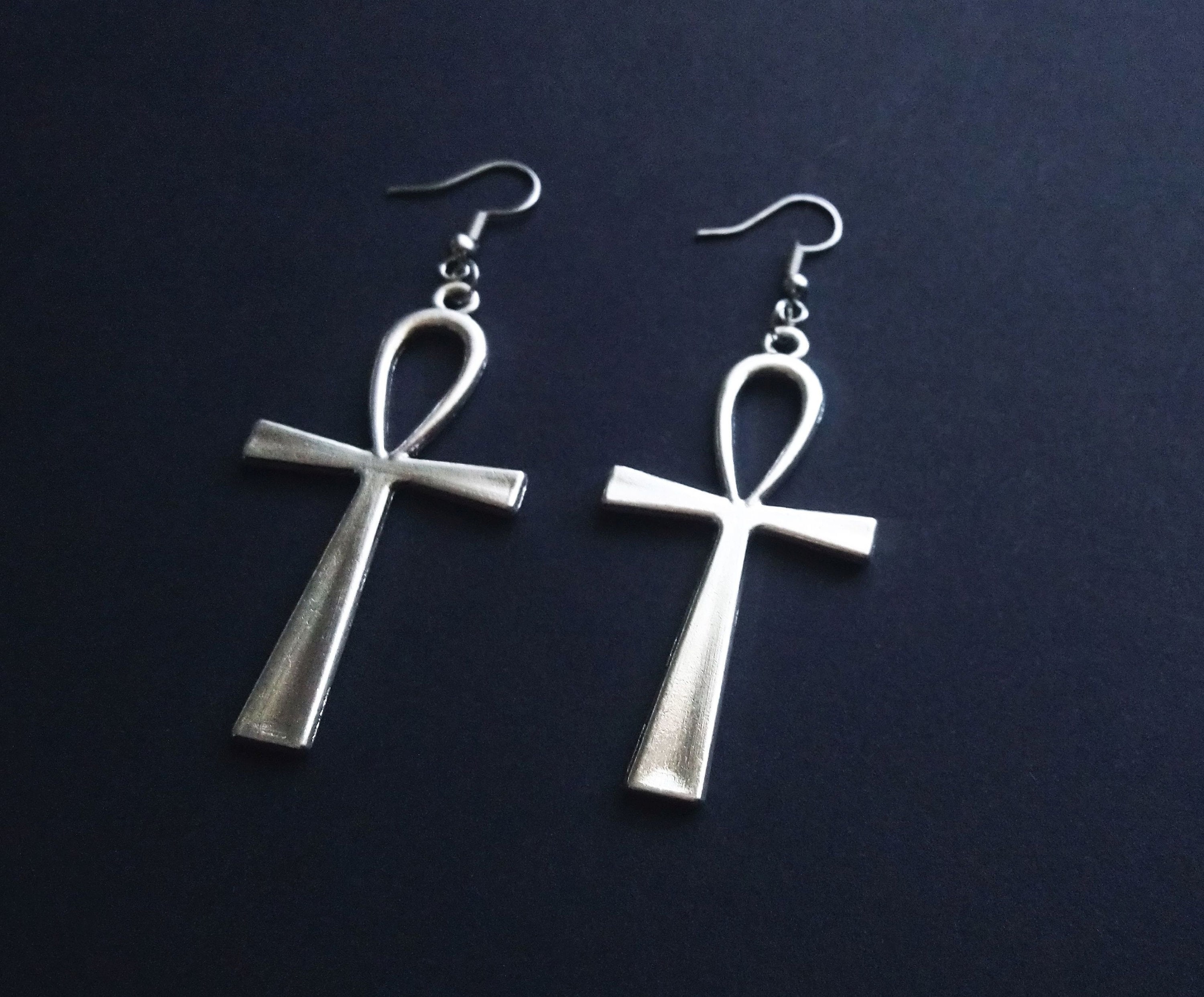 Sterling Silver Ankh Earrings Sterling Silver Ankh Earrings
