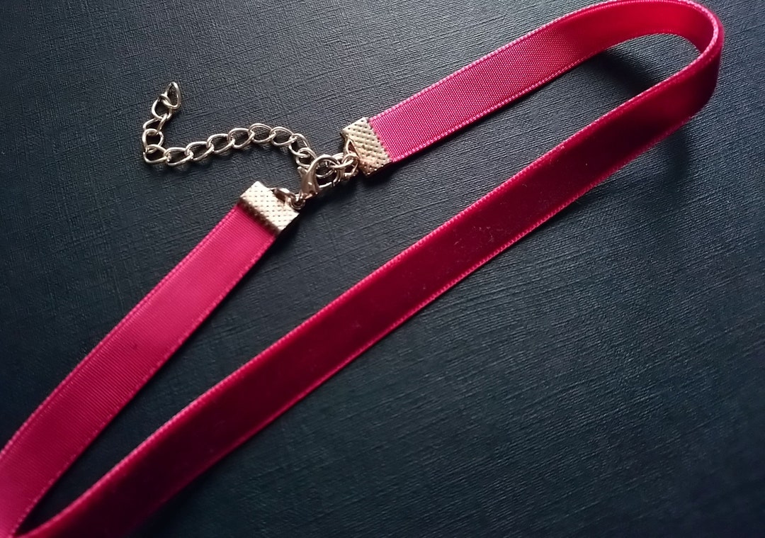 Burgundy Velvet Choker, Dark Red Choker, Red Velvet Choker, 90s Choker ...
