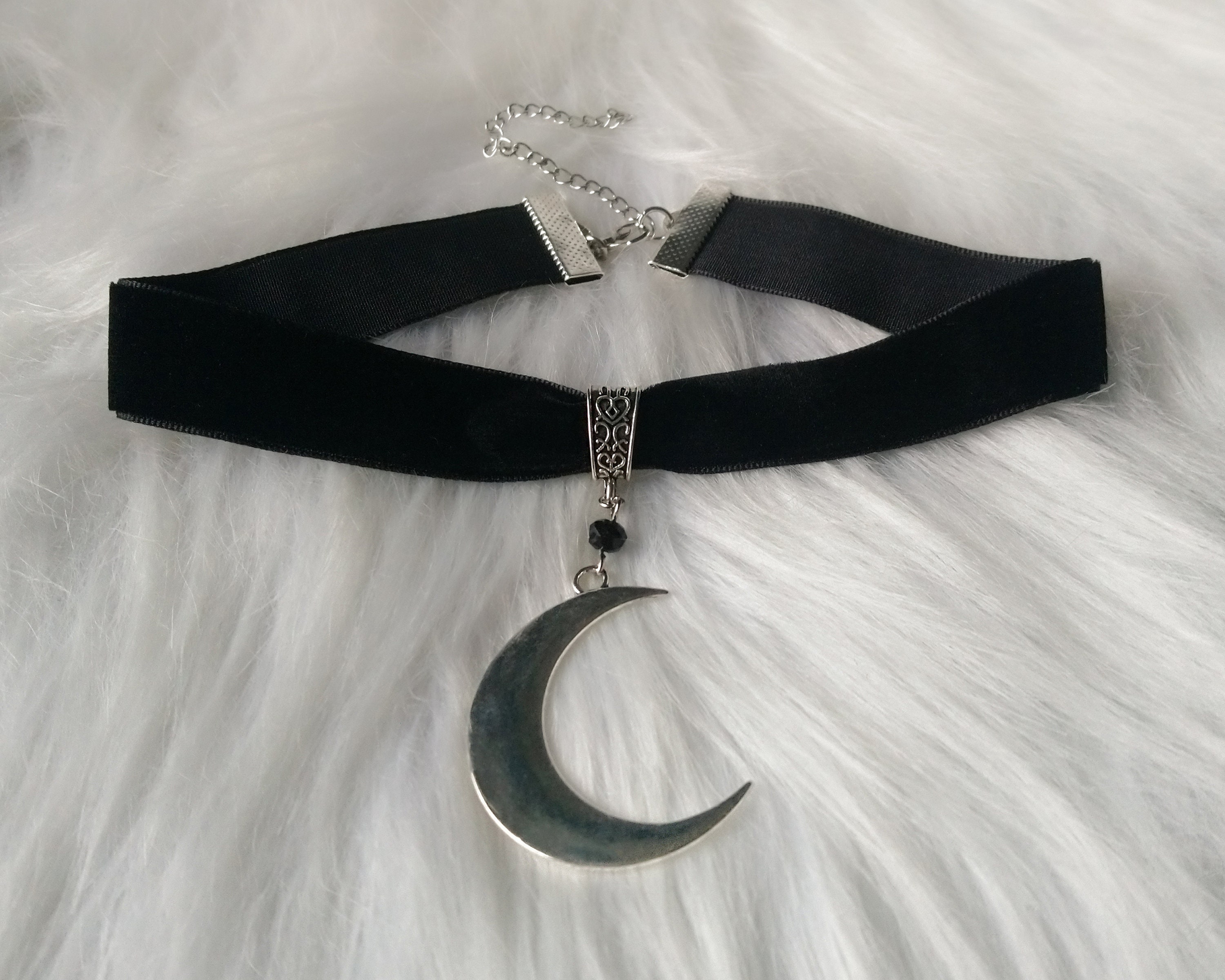 Fxmimior Women Black Moon Crescent Pendant Choker Sexy Rock Handmade Bohe Necklace Women Accessories