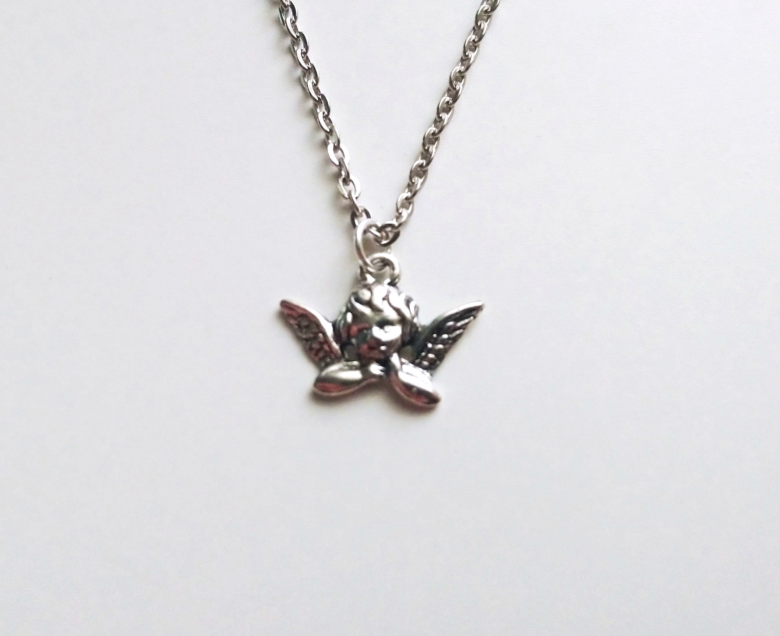 Cherub Necklace Silver Angel Necklace 