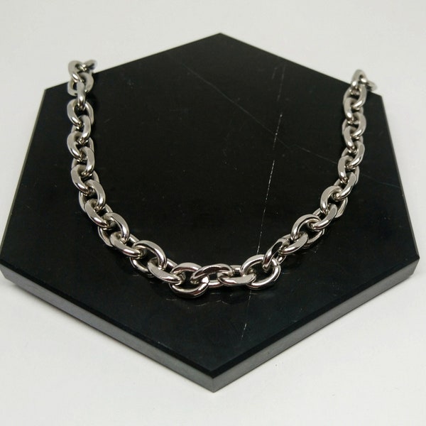 Chunky stainless steel chain necklace, thick cable chain necklace, basic chain, streetstyle jewelry