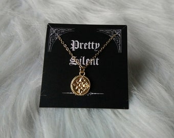 Münz Halskette gold/silber, Edelstahl Kette mit Münzanhänger