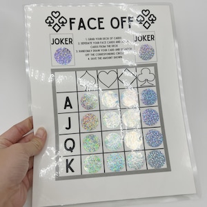 Face Off Card Game Scratch Off Savings Challenge, Cash budgeting, Cash Stuffing, Cash Envleopes