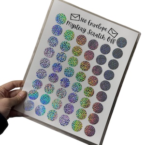 100 Envelope Mystery Scratch Off Savings Challenge, Cash Stuffing, Budgeting, Cash Envelopes