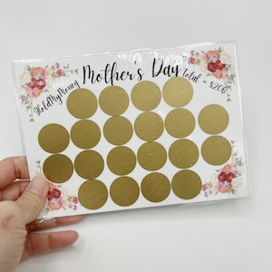 Mother’s Day Holiday Scratch Off Savings Challenge, Cash Budgeting, Cash Stuffing, Cash Envelopes