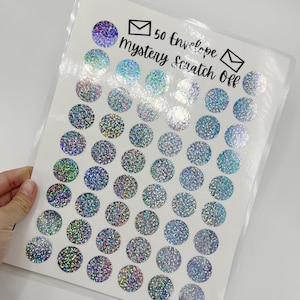 50 Envelope Mystery Scratch Off Savings Challenge, Cash Stuffing, Budgeting, Cash Envelopes