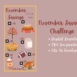 November Savings Challenge, Cash Stuffing, Budgeting, Cash Envelopes