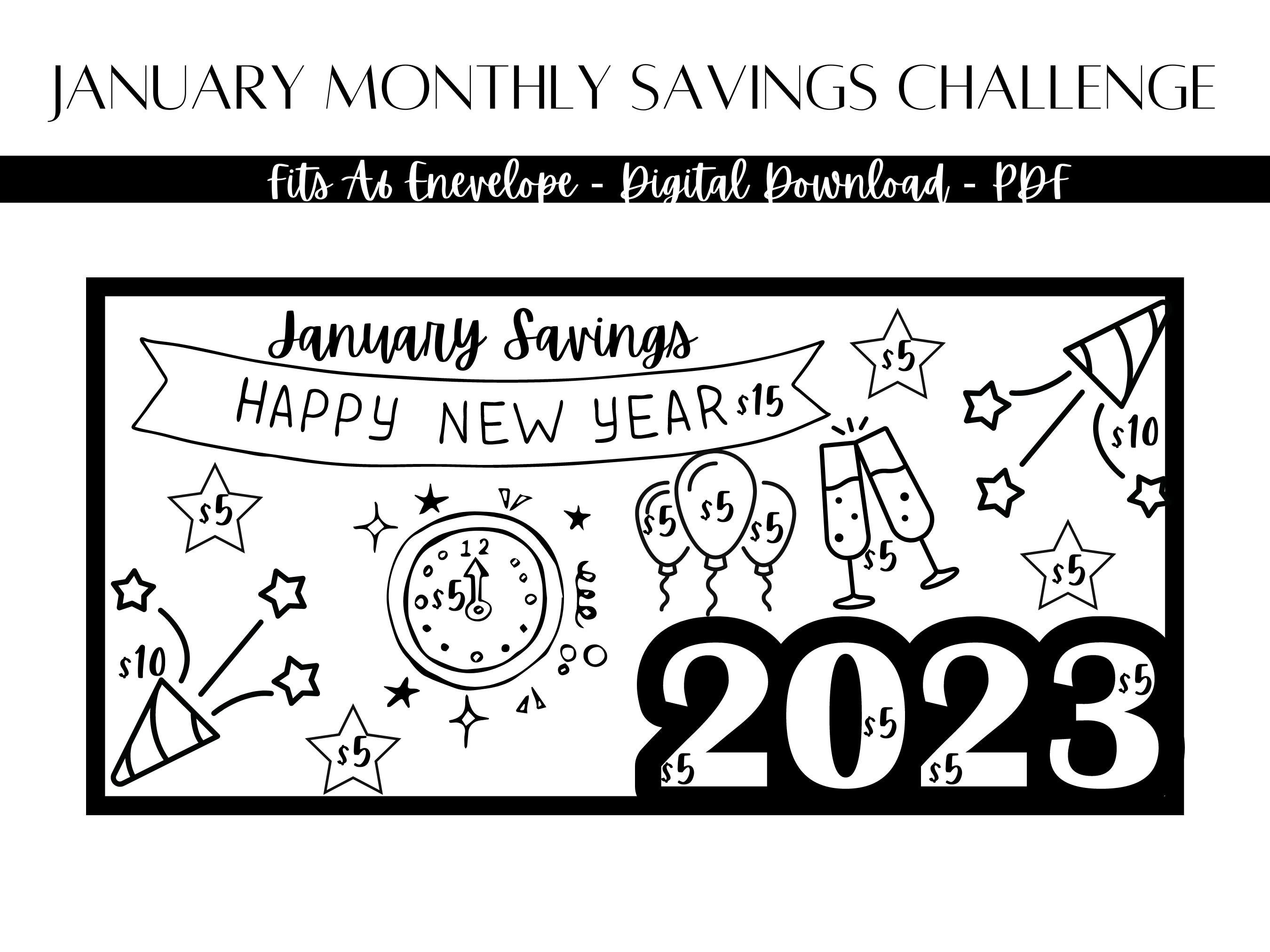 januar monatliche spar-challenge, digitaler download