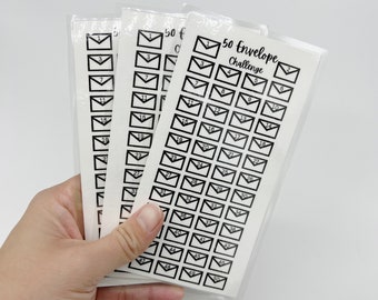 Reusable 50 Envelope Savings Challenge, Cash Stuffing, Cash Envelopes, budgeting