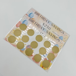Birthday Scratch Off Savings Challenge, Cash Stuffing, Cash Envelopes, Cash Budgeting