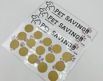 Pet Savings Emergency Scratch Off Savings Challenge, Cash Stuffing, Cash Envelopes, Budgeting