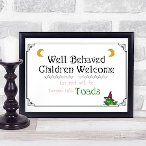 Well Behaved Children cross stitch pattern